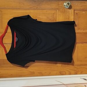 Cut black shirt for women.